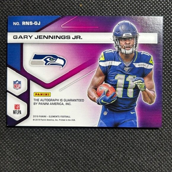 2019 Panini Elements Auto /199 SP RNS-GJ Gary Jennings Jr. Seattle Seahawks - Picture 2 of 2